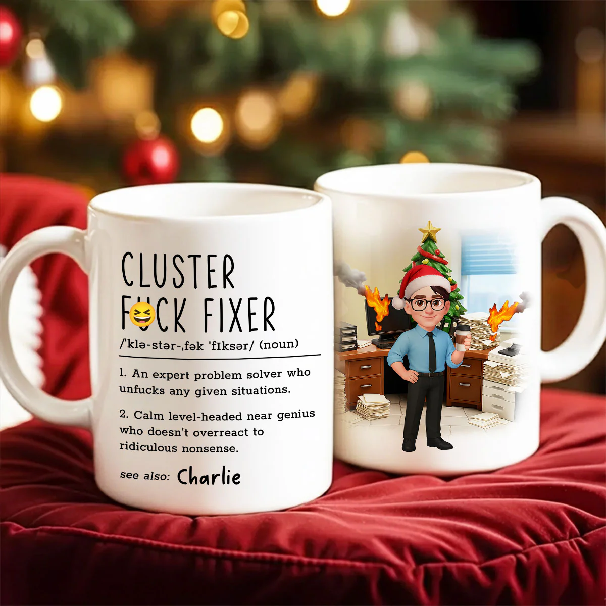 Cluster F*ck Fixer Office Humor - Personalized Mug - Christmas Gift for Coworkers, Husband, Wife, Daughter, Son, Friends - Image 4