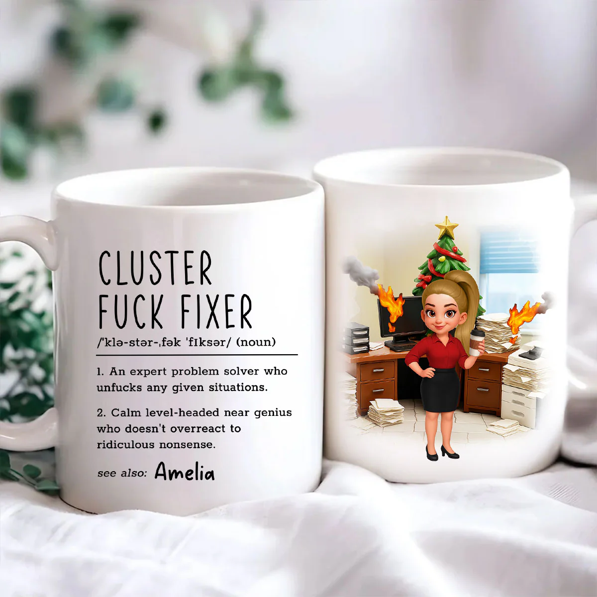 Cluster F*ck Fixer Office Humor - Personalized Mug - Christmas Gift for Coworkers, Husband, Wife, Daughter, Son, Friends - Image 5