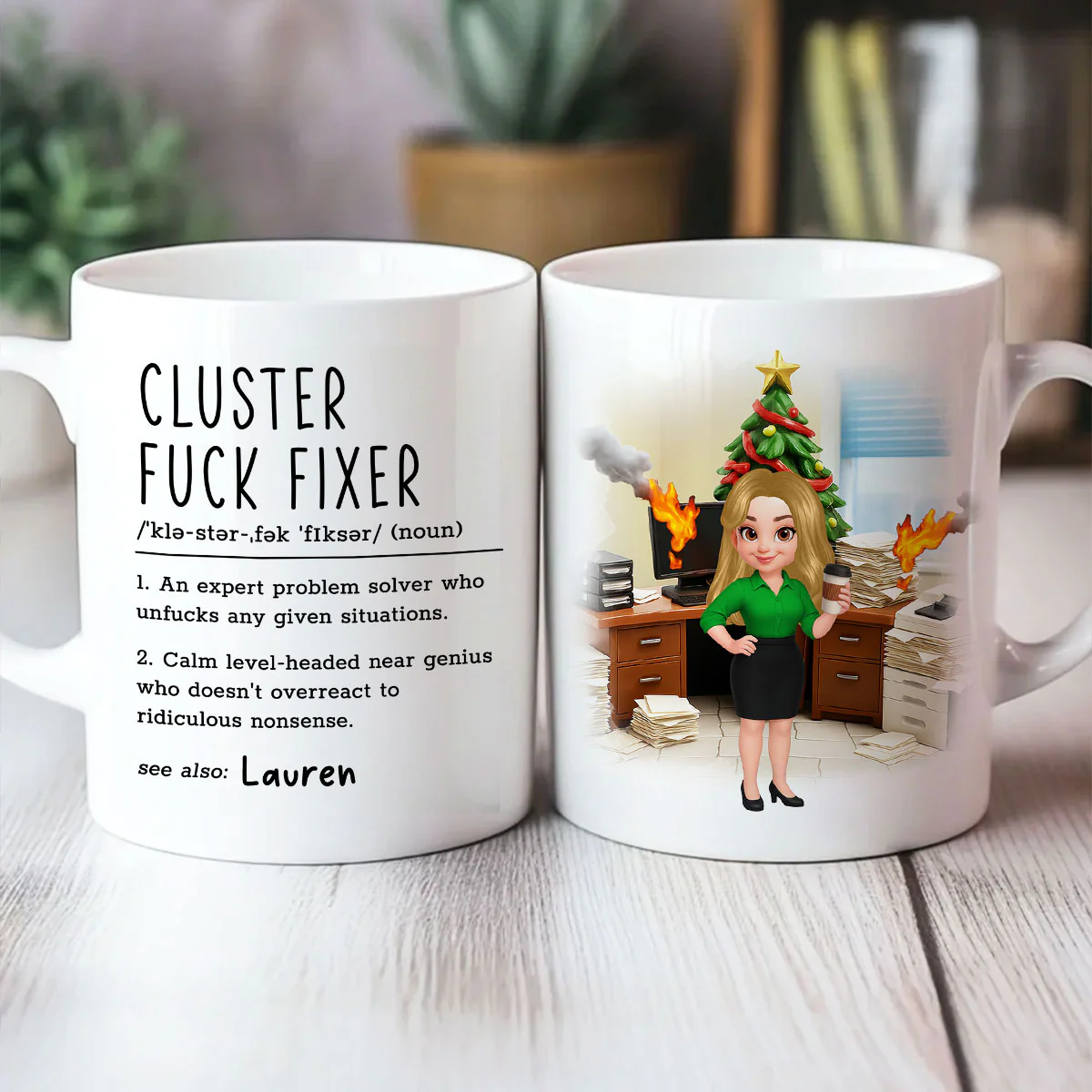 Cluster F*ck Fixer Office Humor - Personalized Mug - Christmas Gift for Coworkers, Husband, Wife, Daughter, Son, Friends - Image 7