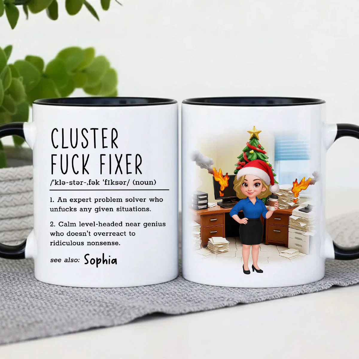 Cluster F*ck Fixer Office Humor - Personalized Mug - Christmas Gift for Coworkers, Husband, Wife, Daughter, Son, Friends - Image 8