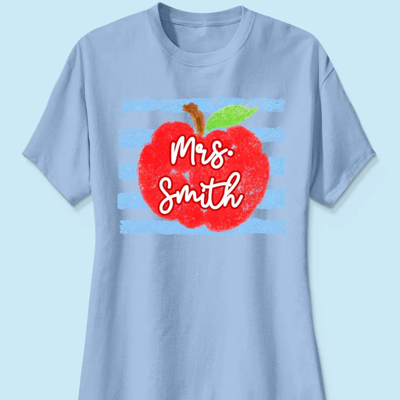Coastal Apple Pencil Stripes - Personalized Shirt - Back To School Gift For Teacher - Image 16