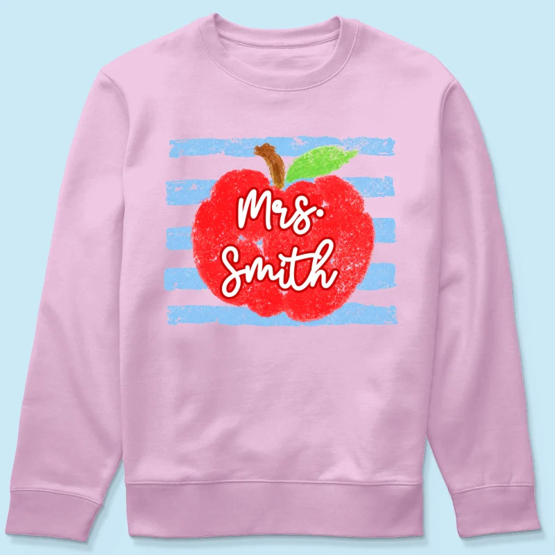 Coastal Apple Pencil Stripes - Personalized Shirt - Back To School Gift For Teacher - Image 19