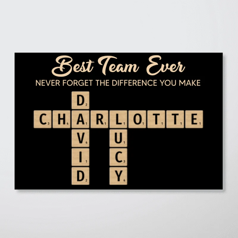 Colleagues Best Team Ever Forever Linked Together Crossword Puzzle Art - Personalized Poster - Gift For Colleagues, Office Decoration - Image 11