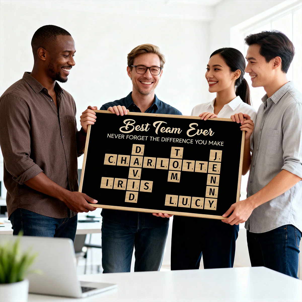 Colleagues Best Team Ever Forever Linked Together Crossword Puzzle Art - Personalized Poster - Gift For Colleagues, Office Decoration - Image 8