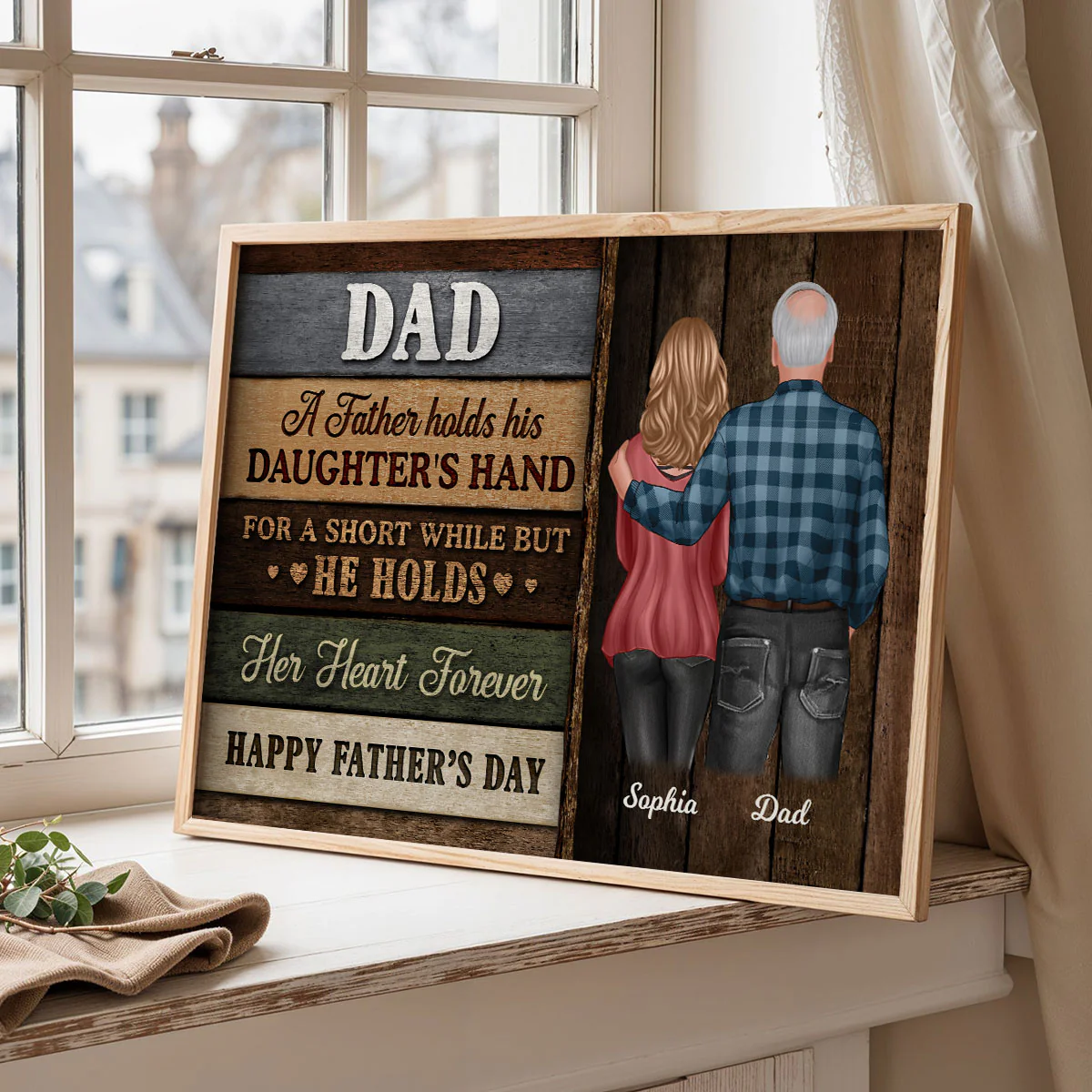 Colored Wood Pallets Texture To Dad From Daughter Son Personalized Poster| Heartfelt Father's Day Gift For Dad - Image 7