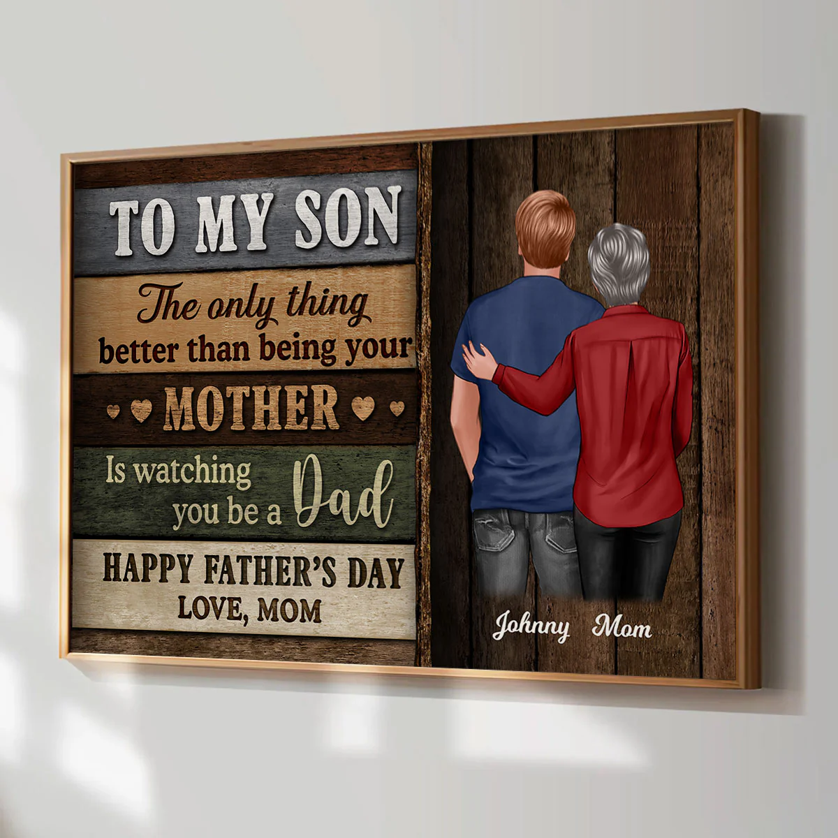 Colored Wood Pallets To My Son From Dad Mom Happy Father's Day Personalized Poster, Heartfelt Father's Day Gift For Son - Image 3