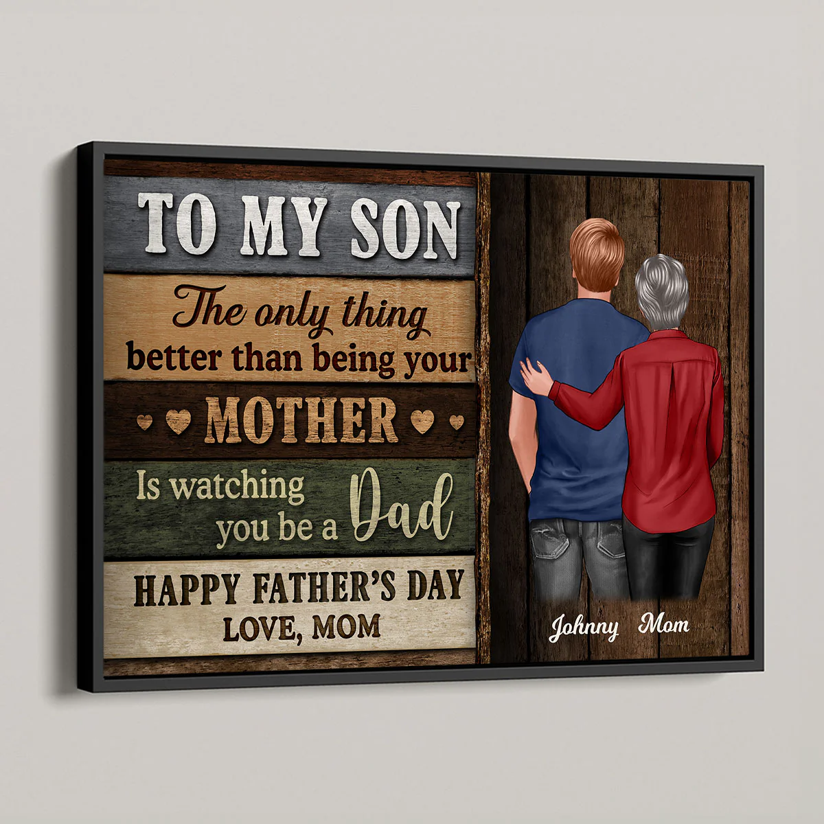 Colored Wood Pallets To My Son From Dad Mom Happy Father's Day Personalized Poster, Heartfelt Father's Day Gift For Son - Image 4