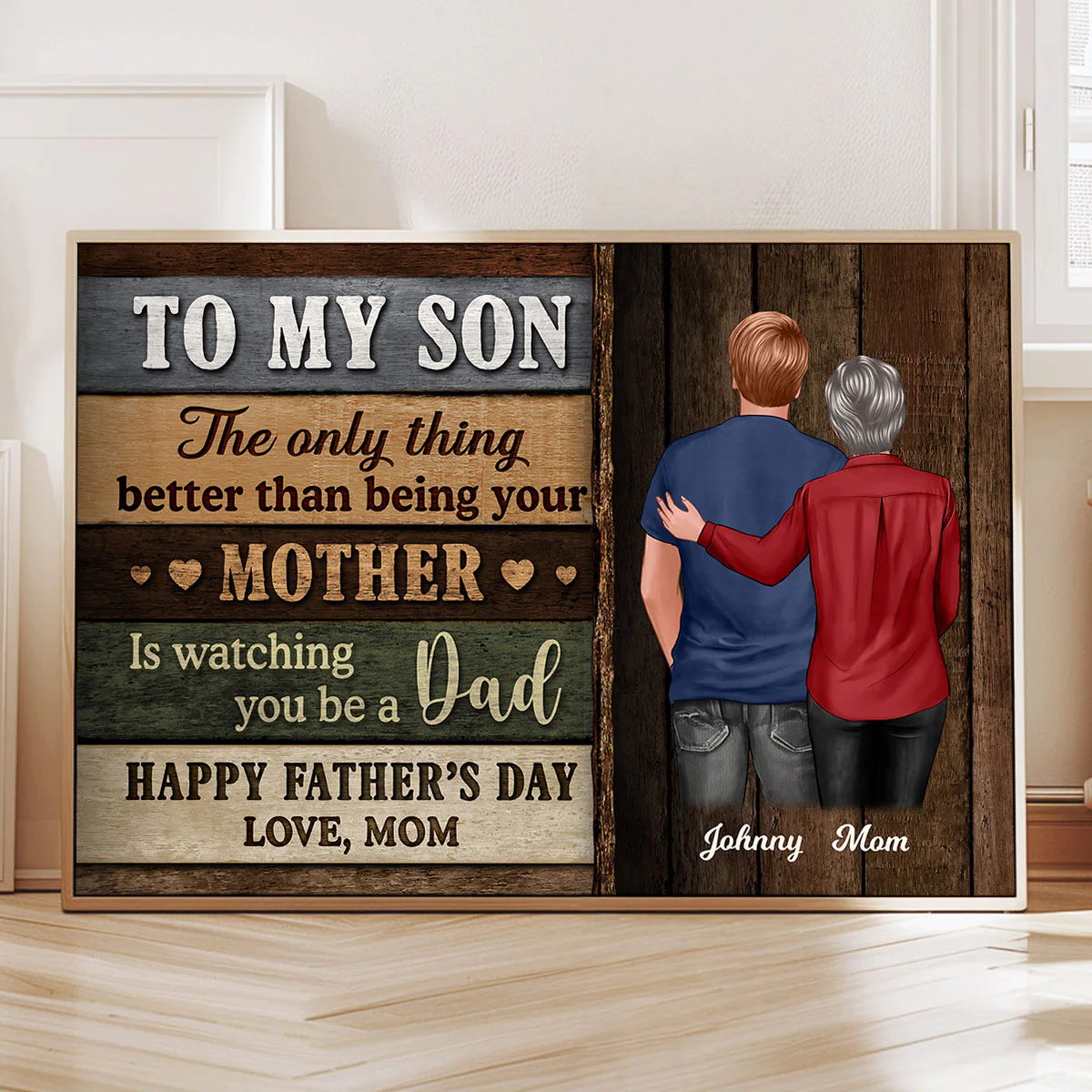Colored Wood Pallets To My Son From Dad Mom Happy Father's Day Personalized Poster, Heartfelt Father's Day Gift For Son - Image 7