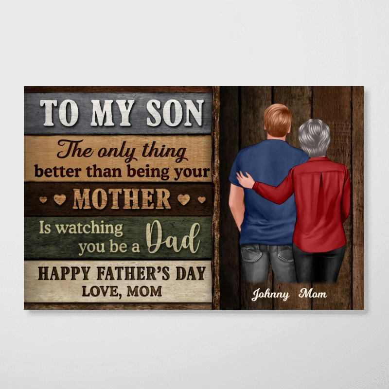 Colored Wood Pallets To My Son Happy Father's Day - Personalized Poster - Gift For Son - Image 10