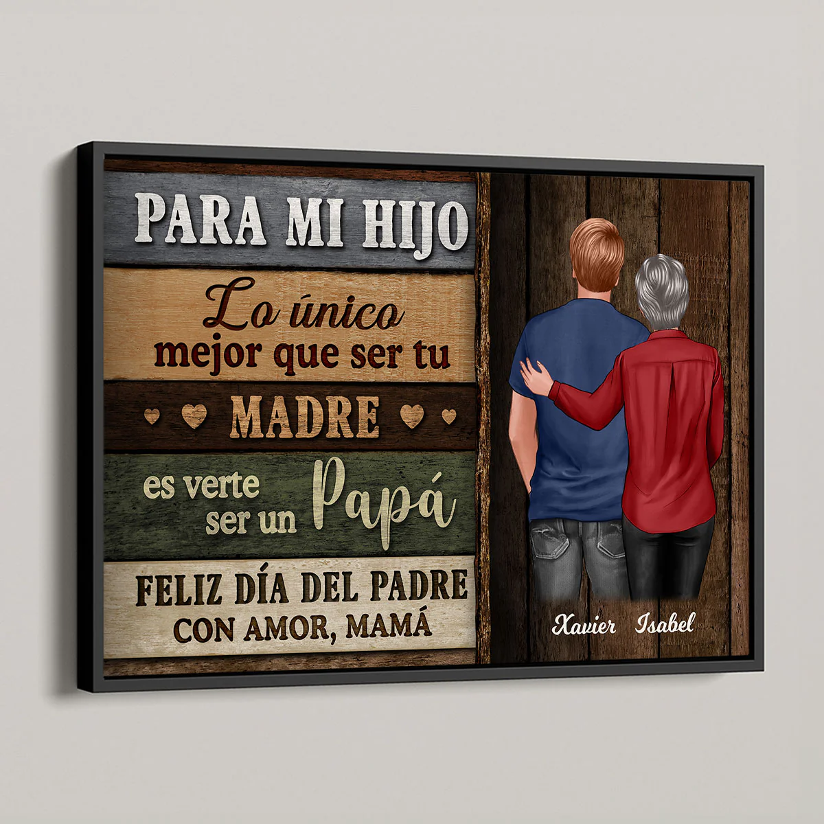 Colored Wood Pallets To My Son From Mom Happy Father's Day Spanish Personalized Poster