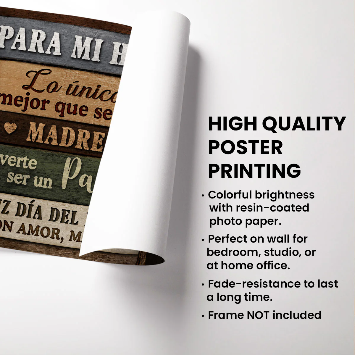 Colored Wood Pallets To My Son From Mom Happy Father's Day Spanish Personalized Poster - Image 8