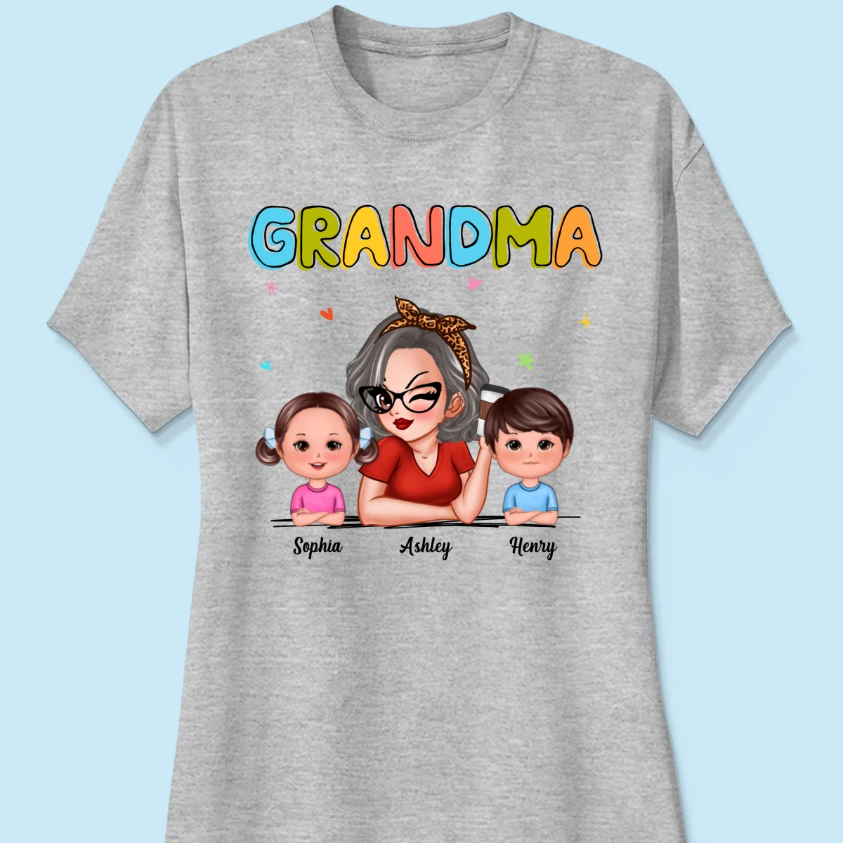 Colorful Beautiful Grandma With Grandkids Personalized Shirt - Image 12