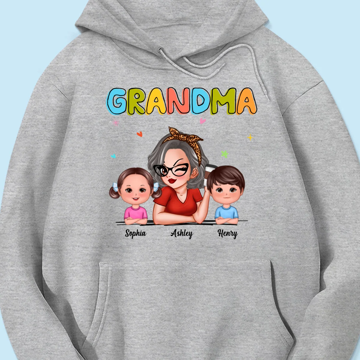 Colorful Beautiful Grandma With Grandkids Personalized Shirt - Image 16