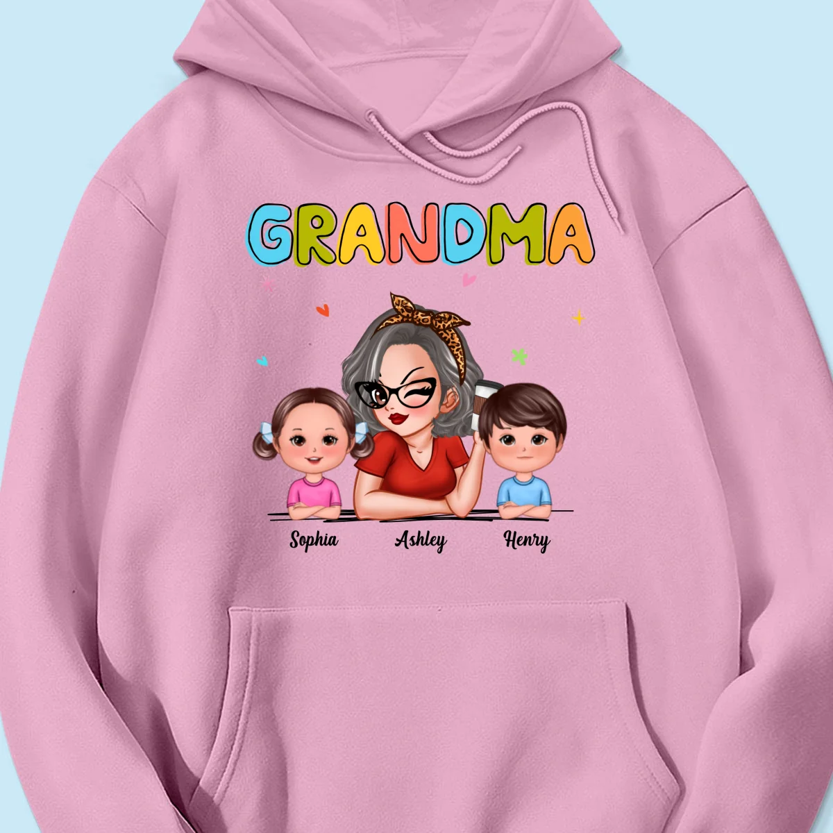 Colorful Beautiful Grandma With Grandkids Personalized Shirt - Image 17