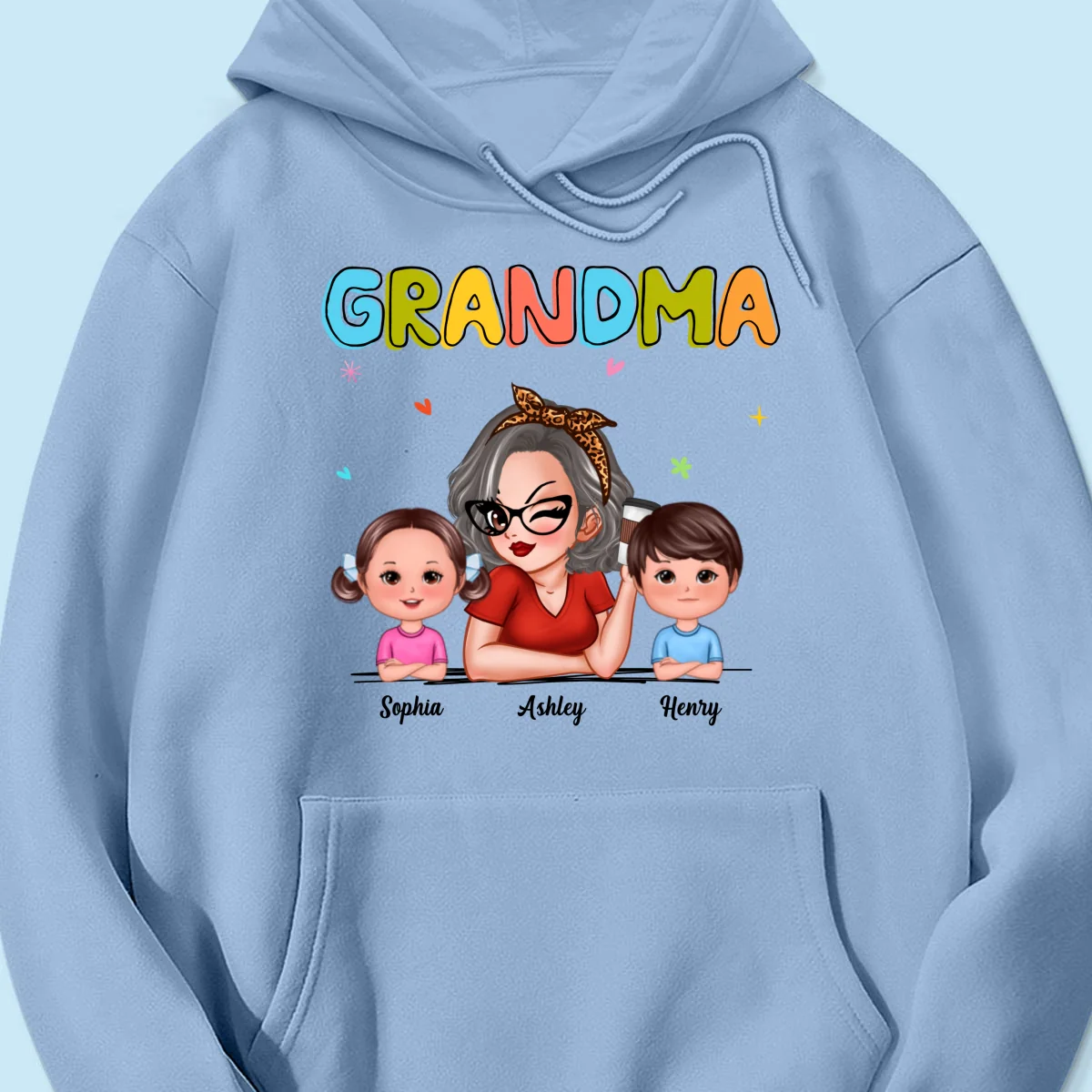 Colorful Beautiful Grandma With Grandkids Personalized Shirt - Image 18