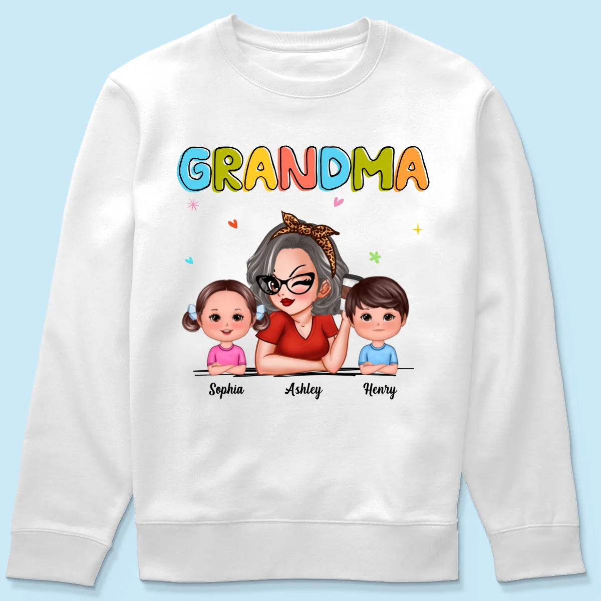 Colorful Beautiful Grandma With Grandkids Personalized Shirt - Image 19