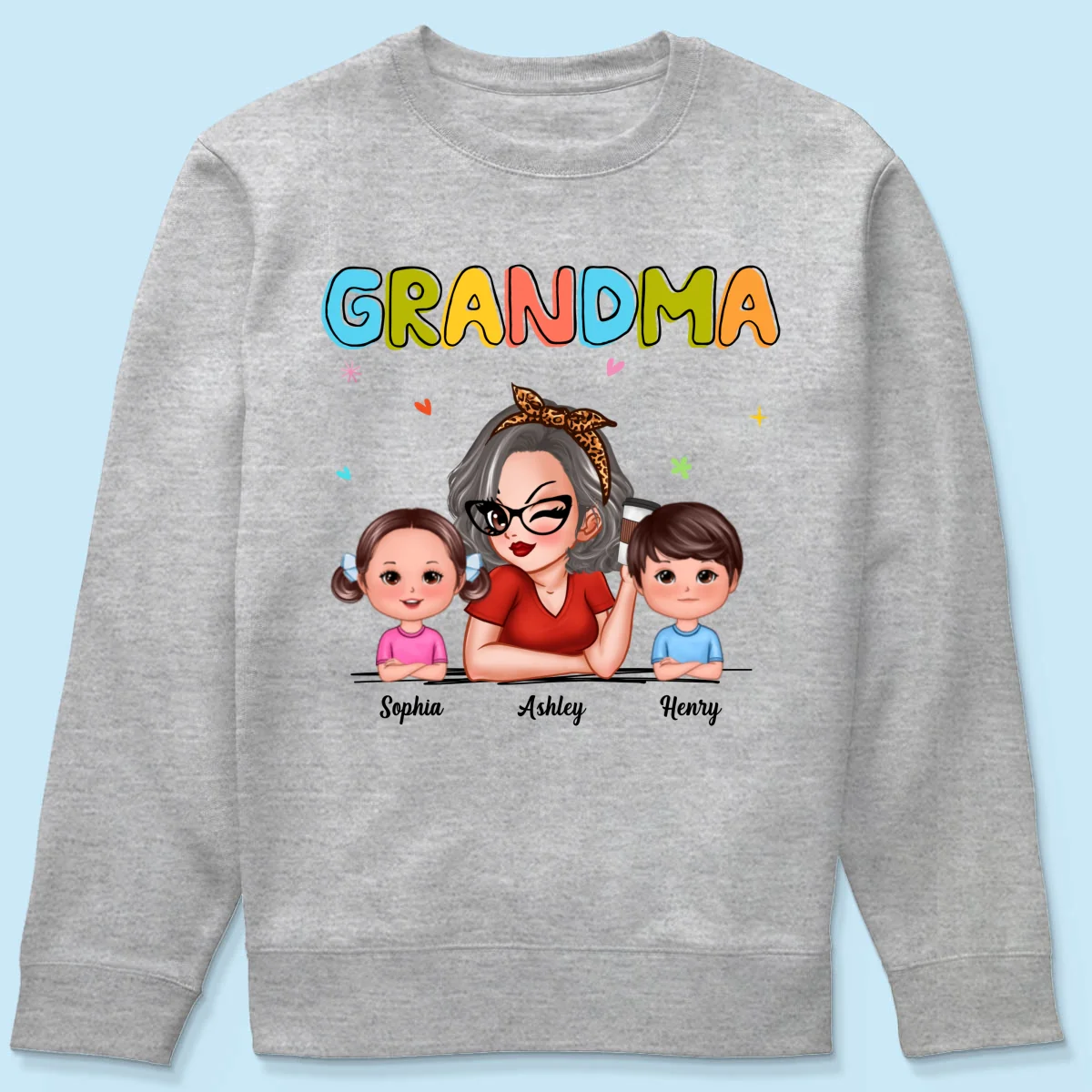 Colorful Beautiful Grandma With Grandkids Personalized Shirt - Image 20