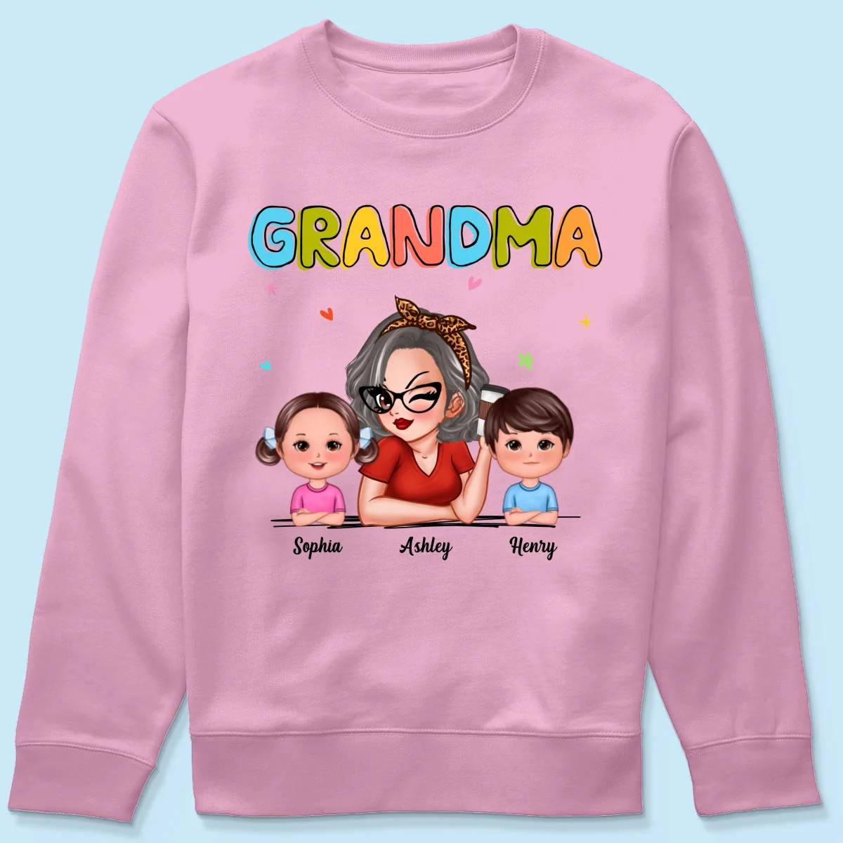 Colorful Beautiful Grandma With Grandkids Personalized Shirt - Image 21