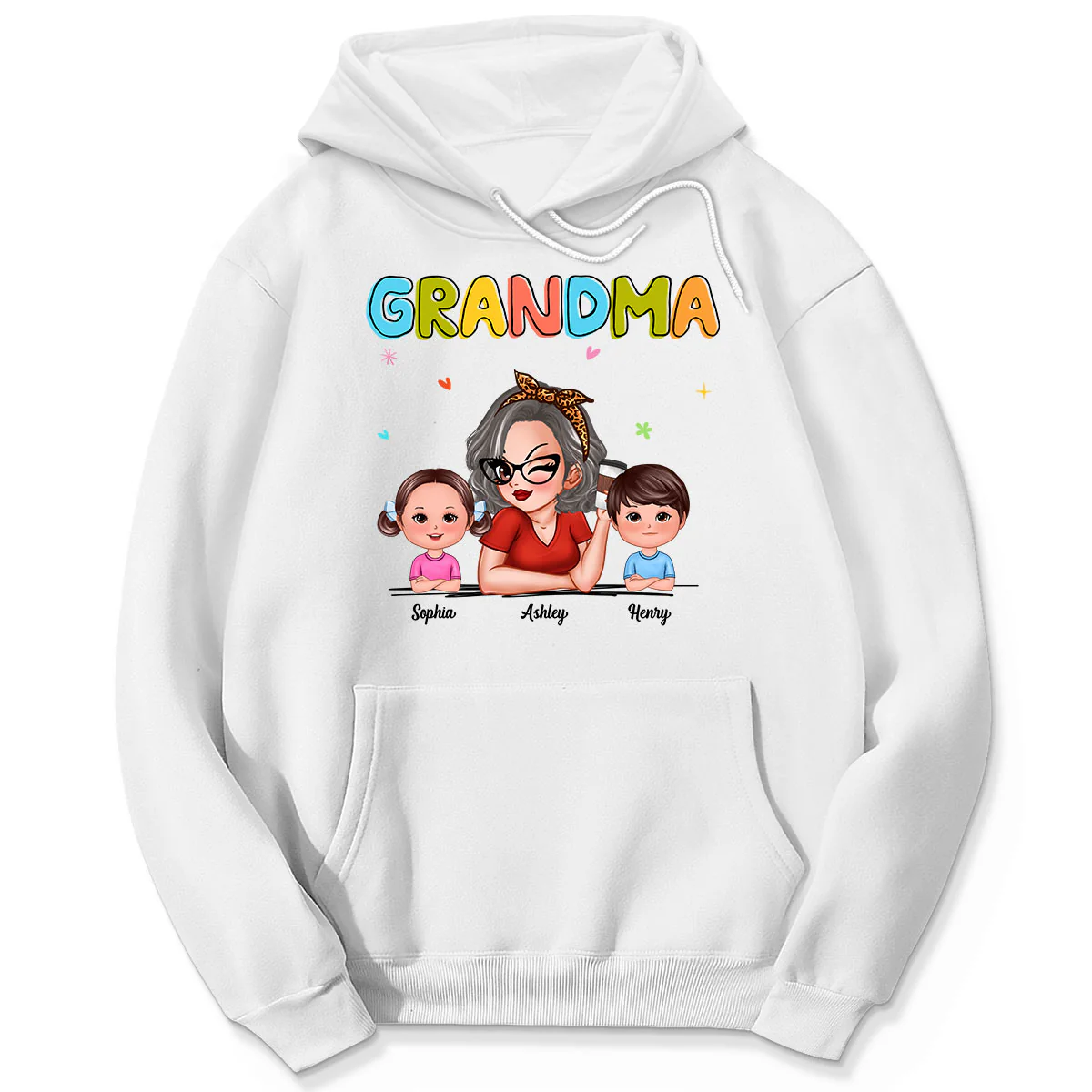 Colorful Beautiful Grandma With Grandkids Personalized Shirt - Image 5
