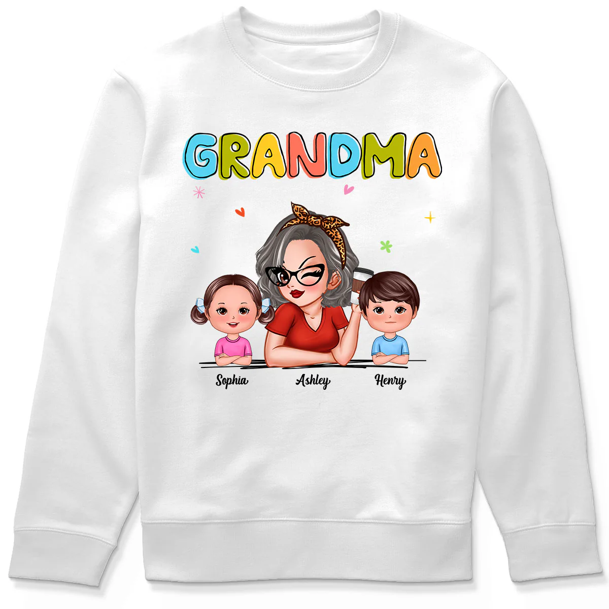 Colorful Beautiful Grandma With Grandkids Personalized Shirt - Image 6