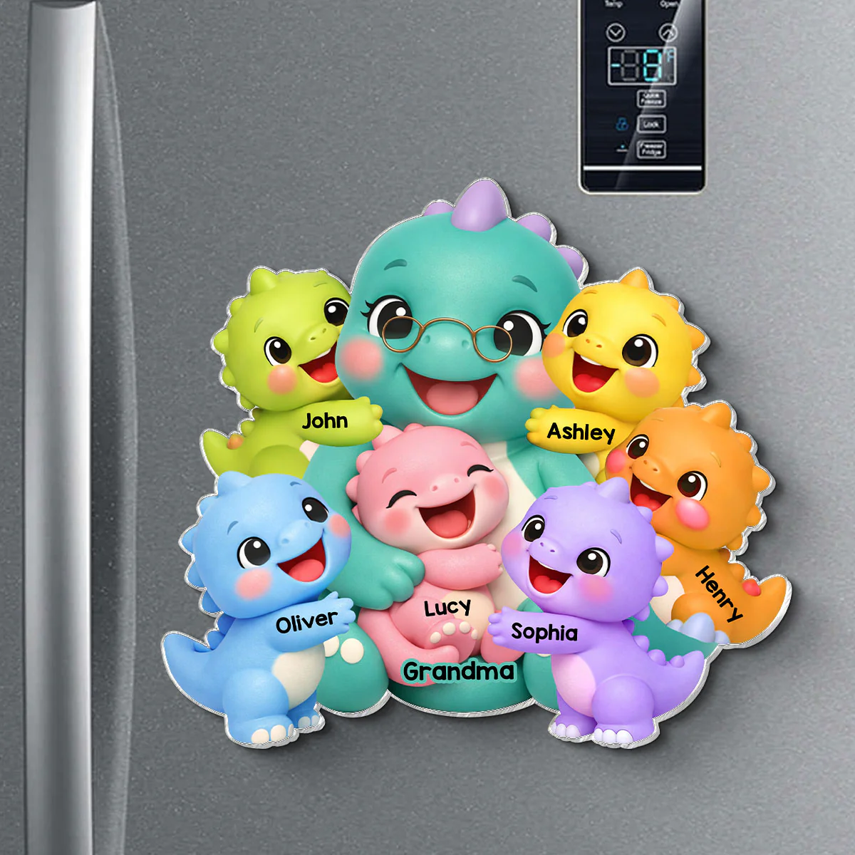 Colorful Cute Grandmasaurus Like Normal Grandma But More Awesome - Personalized Acrylic Fridge Magnet - Gift For Grandma - Image 5