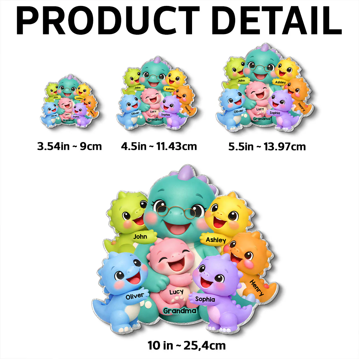 Colorful Cute Grandmasaurus Like Normal Grandma But More Awesome - Personalized Acrylic Fridge Magnet - Gift For Grandma - Image 7