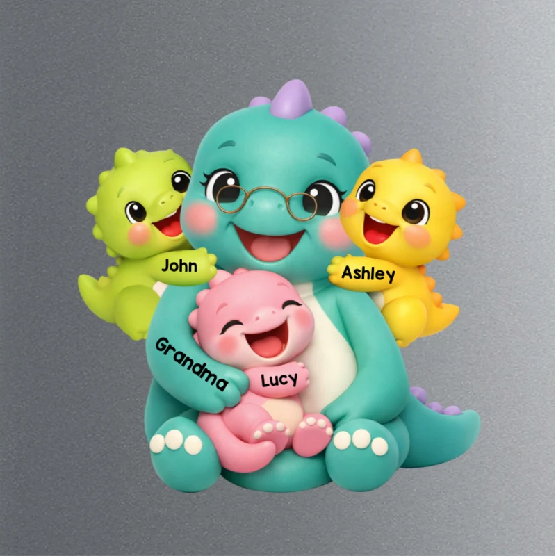 Colorful Cute Grandmasaurus Like Normal Grandma But More Awesome - Personalized Acrylic Fridge Magnet - Gift For Grandma - Image 9