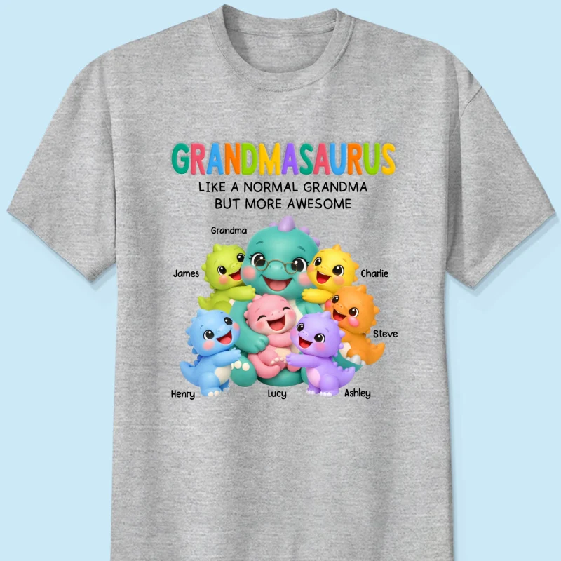 Colorful Cute Grandmasaurus Like Normal Grandma But More Awesome - Personalized Shirt - Gift For Grandma - Image 10