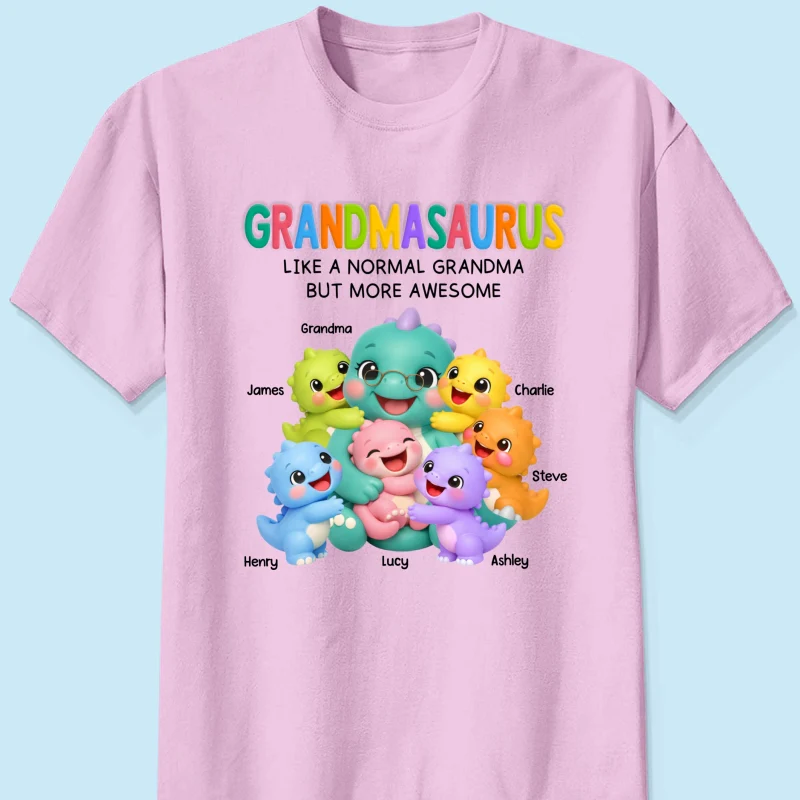 Colorful Cute Grandmasaurus Like Normal Grandma But More Awesome - Personalized Shirt - Gift For Grandma - Image 11