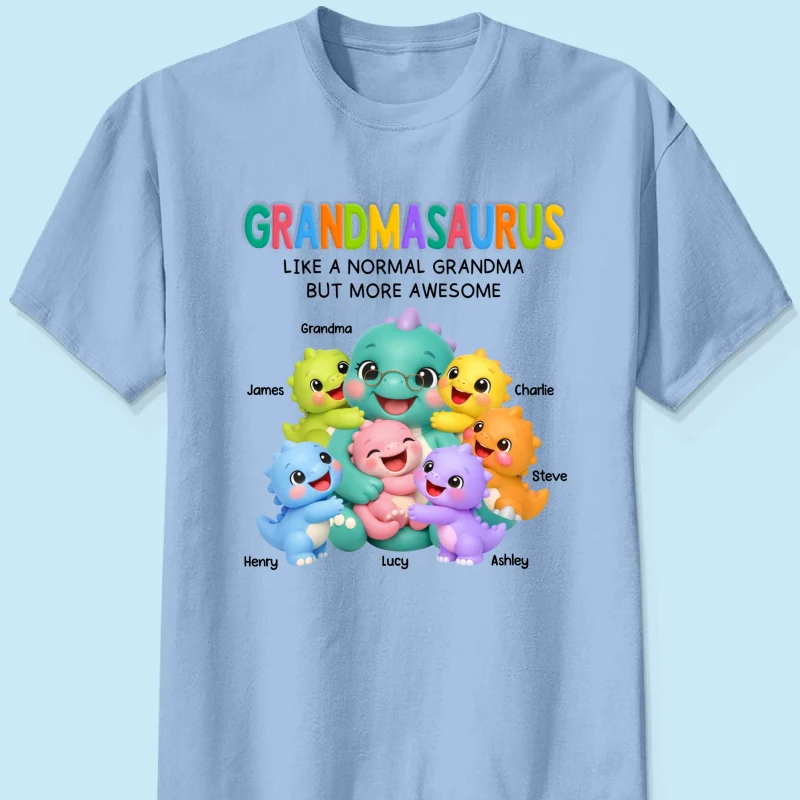 Colorful Cute Grandmasaurus Like Normal Grandma But More Awesome - Personalized Shirt - Gift For Grandma - Image 12