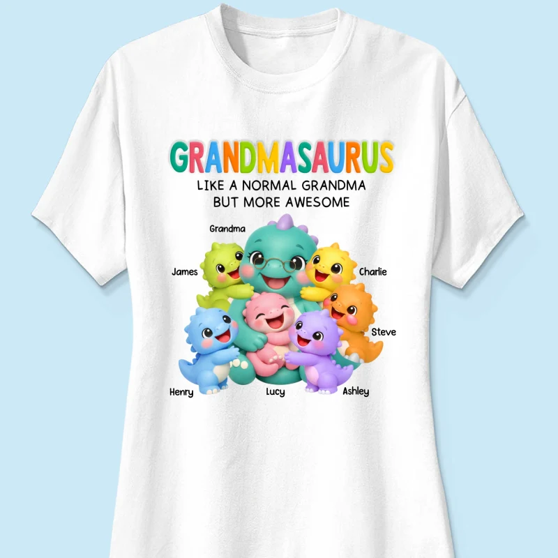 Colorful Cute Grandmasaurus Like Normal Grandma But More Awesome - Personalized Shirt - Gift For Grandma - Image 13