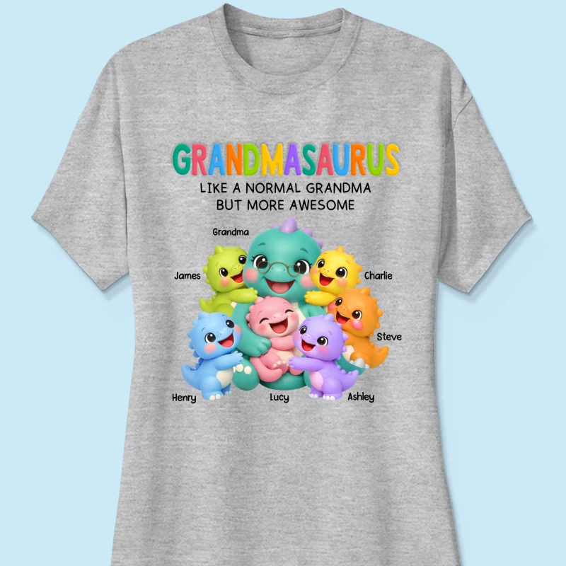 Colorful Cute Grandmasaurus Like Normal Grandma But More Awesome - Personalized Shirt - Gift For Grandma - Image 14