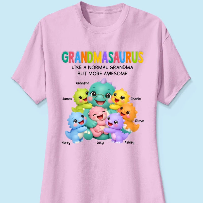 Colorful Cute Grandmasaurus Like Normal Grandma But More Awesome - Personalized Shirt - Gift For Grandma - Image 15