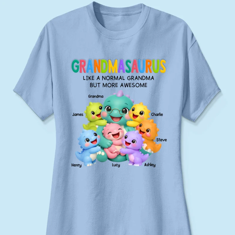 Colorful Cute Grandmasaurus Like Normal Grandma But More Awesome - Personalized Shirt - Gift For Grandma - Image 16