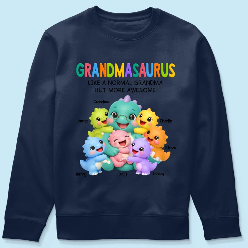 Colorful Cute Grandmasaurus Like Normal Grandma But More Awesome - Personalized Shirt - Gift For Grandma - Image 18