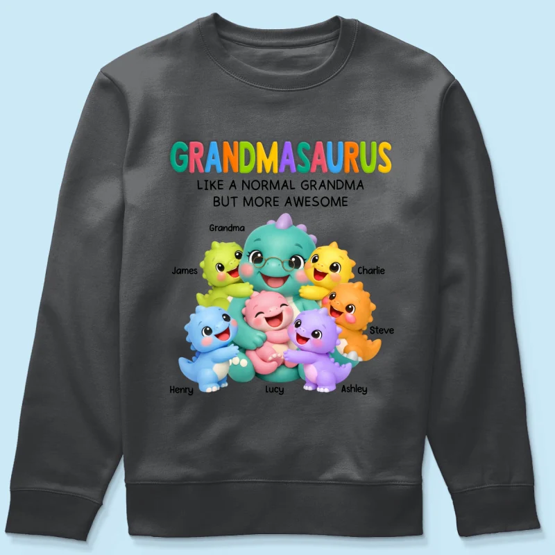 Colorful Cute Grandmasaurus Like Normal Grandma But More Awesome - Personalized Shirt - Gift For Grandma - Image 19