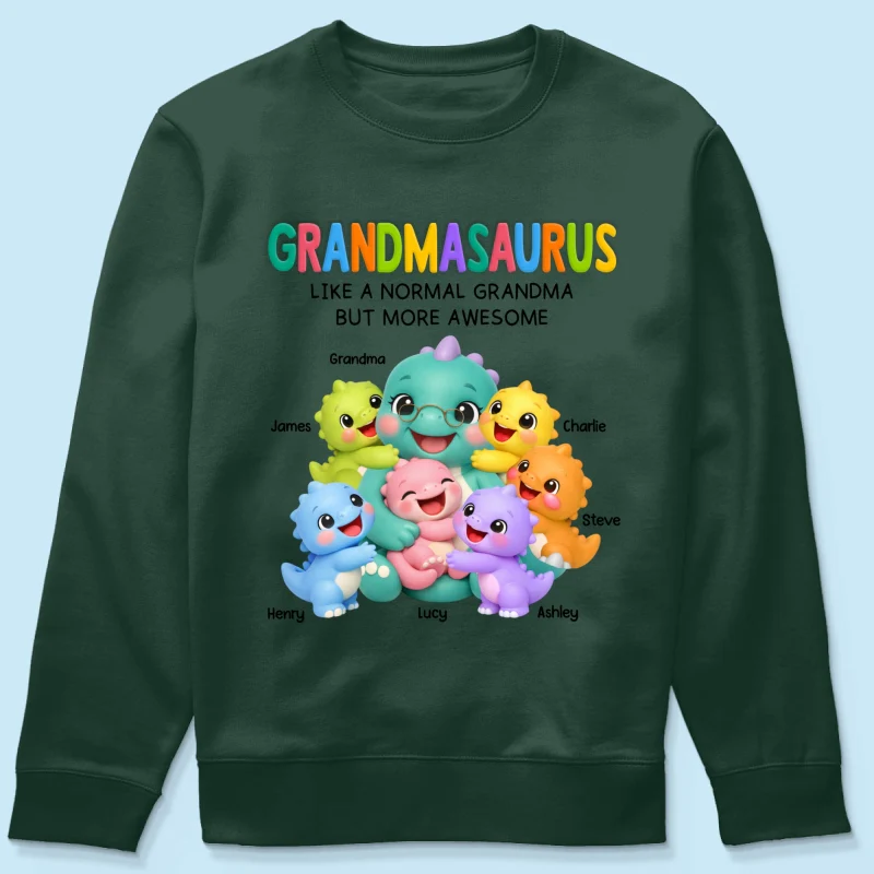 Colorful Cute Grandmasaurus Like Normal Grandma But More Awesome - Personalized Shirt - Gift For Grandma - Image 20
