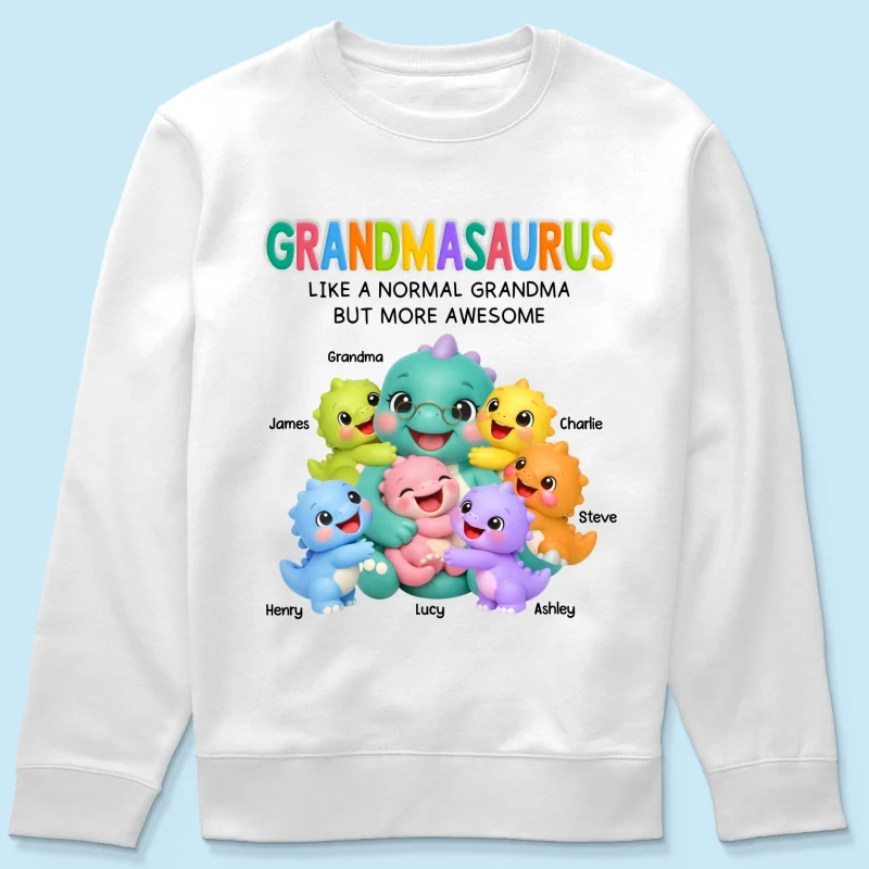 Colorful Cute Grandmasaurus Like Normal Grandma But More Awesome - Personalized Shirt - Gift For Grandma - Image 22