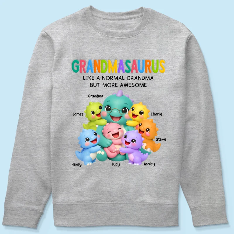 Colorful Cute Grandmasaurus Like Normal Grandma But More Awesome - Personalized Shirt - Gift For Grandma - Image 23