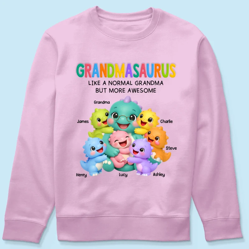 Colorful Cute Grandmasaurus Like Normal Grandma But More Awesome - Personalized Shirt - Gift For Grandma - Image 24