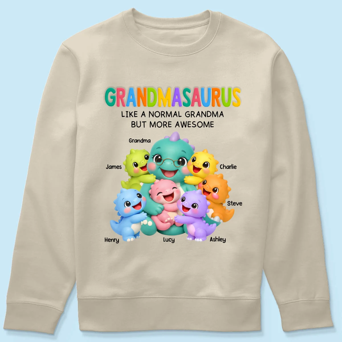 Colorful Cute Grandmasaurus Like Normal Grandma But More Awesome - Personalized Shirt - Gift For Grandma - Image 25