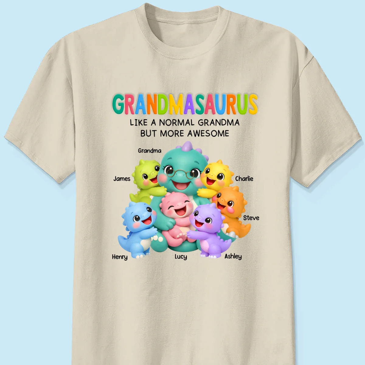 Colorful Cute Grandmasaurus Like Normal Grandma But More Awesome - Personalized Shirt - Gift For Grandma - Image 8