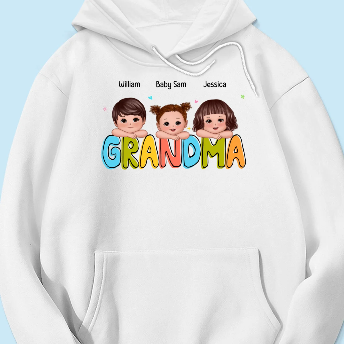 Colorful Grandma With Kids Chin On Hand Personalized Shirt - Image 13