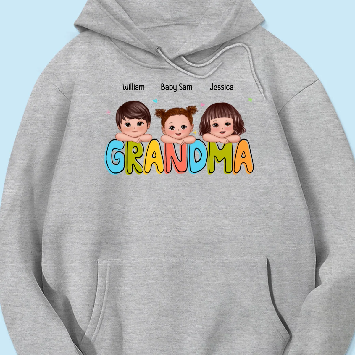 Colorful Grandma With Kids Chin On Hand Personalized Shirt - Image 14