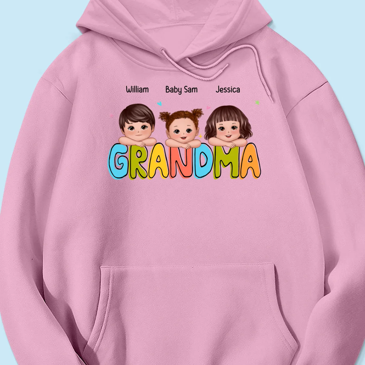 Colorful Grandma With Kids Chin On Hand Personalized Shirt - Image 15
