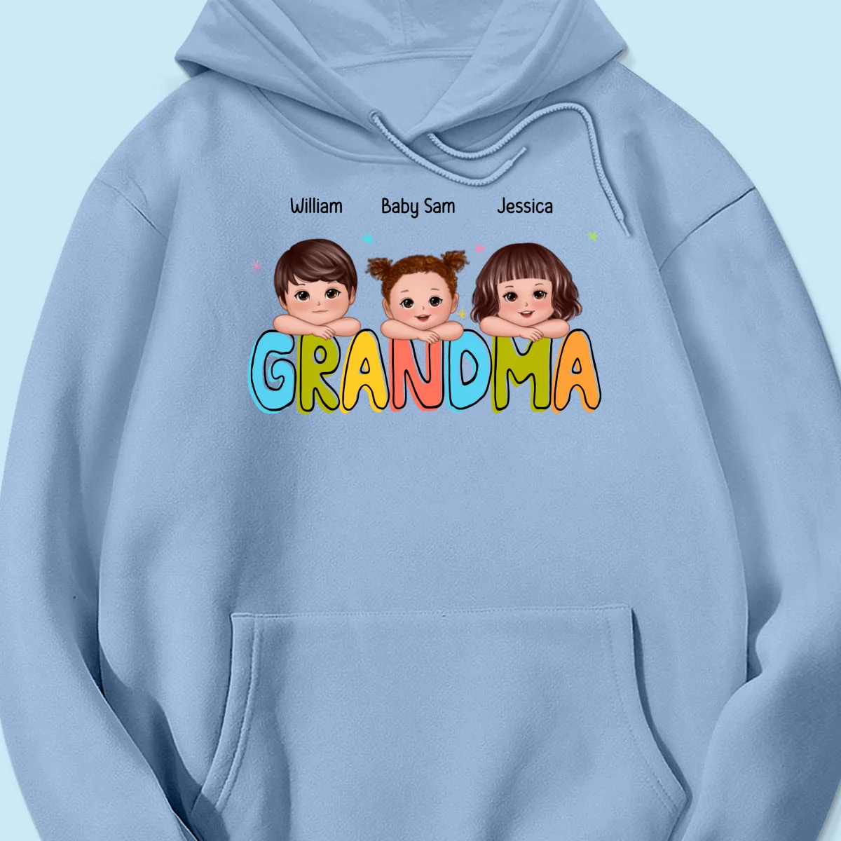 Colorful Grandma With Kids Chin On Hand Personalized Shirt - Image 16
