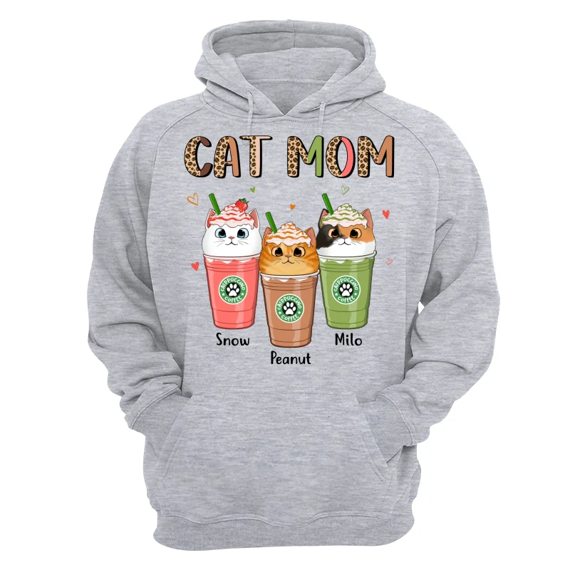 Colorful Half Leopard Cat Mom Catpuccino Coffee Personalized Shirt - Image 14