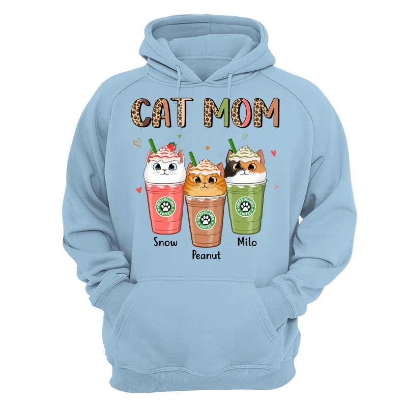 Colorful Half Leopard Cat Mom Catpuccino Coffee Personalized Shirt - Image 16