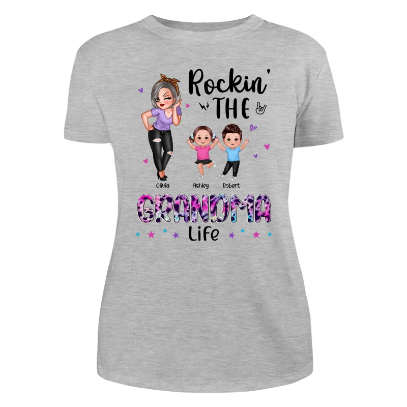 Colorful Leopard Rockin‘ Grandma Life Personalized Shirt - Image 10