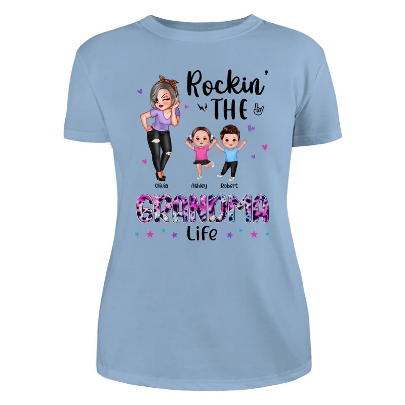 Colorful Leopard Rockin‘ Grandma Life Personalized Shirt - Image 12